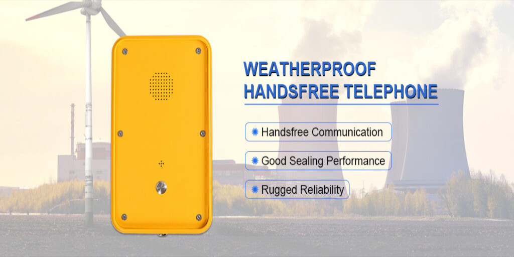 Weatherproof handsfree telephone