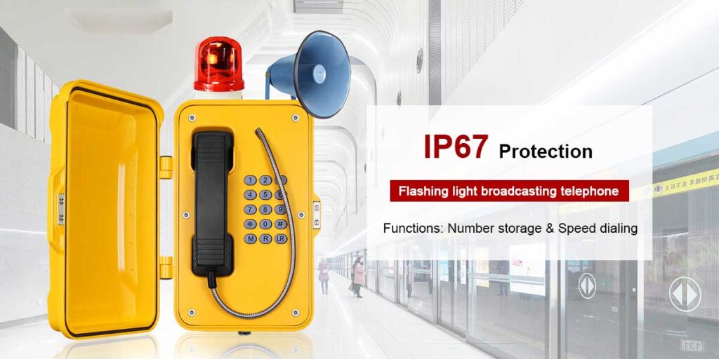 IP67 flashing light broadcasting telephone
