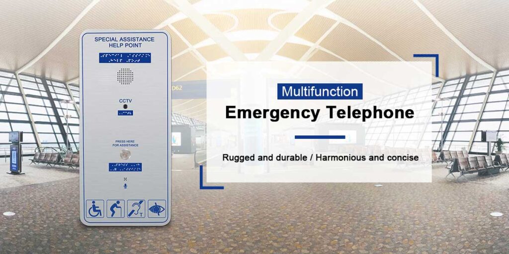 Multifunction emergency telephone airport help point